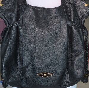 Elliott Lucca Black Leather Shoulder Bag
